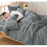 fuwawa 掛け布団カバー シングル 冬 羽毛布団カバー 毛布カバー フランネル 暖かい 厚手『プラス5℃蓄熱保温』 毛布にもなる掛け布団カバー シングル スナップボタン8箇所&ダブルファスナー 【CICA保湿加工・防ダニ99.9%・エッコテックス認定】静電気防止 抗菌防臭 洗える 速乾 全開ファスナー おしゃれ 防寒対策 (シングル・150×210cm グレー)