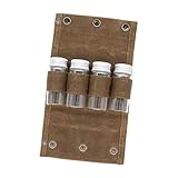 Perfeclan Camping Spice Kit Bolsa de Especias con frascos condimentos Sal Sal de azúcar Bolsa de Viaje jarras de Vidrio para Senderismo en casa Picnic de Pesca, Caqui