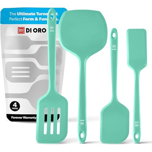 DI ORO Silicone Turner Spatula Set - 600F Heat Resistant, 4-Pc Mint by di Oro Living - Used condition - US$30.07