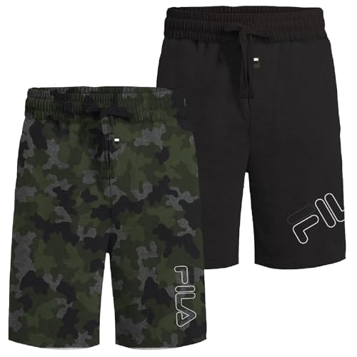 Image of Fila Men's 100% Brushed Jersey Pajama Night Sleep Short, Various Pack Size Options (Single Pack or 2 Pack)