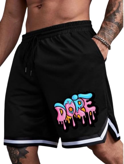 culish Printed Men Black Gym Shorts, Running Shorts, Sports Shorts, Regular Shorts-image-37