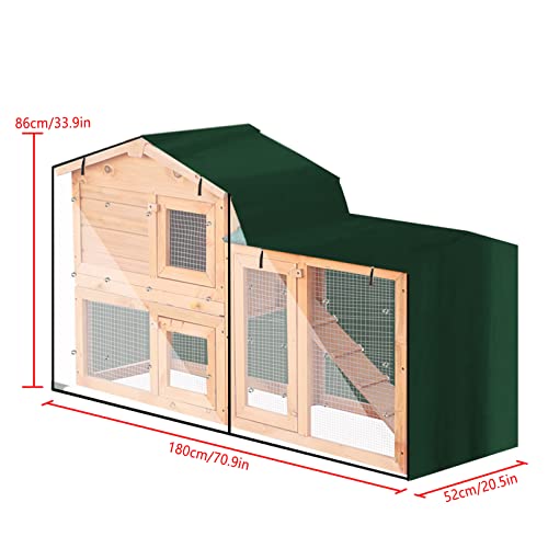 hogtnd Kaninchenstall Abdeckung, robuste Oxford Stoff Käfigabdeckung für Doppeldecker mit spitzem Fenster, wasserdicht, UV beständig, atmungsaktiv-6