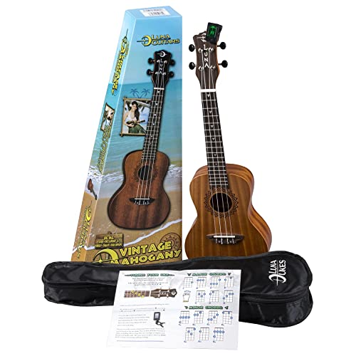 Luna UKEVMCPACK Vintage Mahogany Concert Ukulele Pack thumb #5