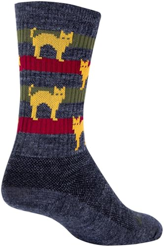Sockguy - 6" Wool Crew Catz Sock - Size L/XL