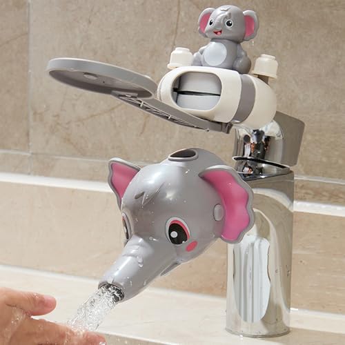 Image of Faucet Handle Extender Set, Faucet Extender for Kids Child Sink Extender Kids Hand Wash Helper Faucet Extender for Bathroom Sink-Grey