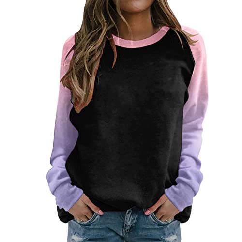 Hauts pour femmes col rond violet pour camoufler les imperfections