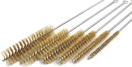 7pcs Brass Wire Tube Brushes Multipurpose Pipe Brush Tool Set, 11Inch Tube Cleaning Brushes Lab Cleaning Brushes Wire Bottle Brush for Lab Tube, Auto Parts, Bottles and Pipes, 7 Sizes