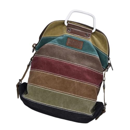 Sac cabas à rayures Healvian grand format résistant avec pochette