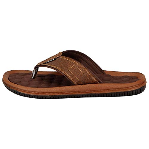 Image of Bata Men's Synthetic Slip On Slippers (Brown, numeric 6)