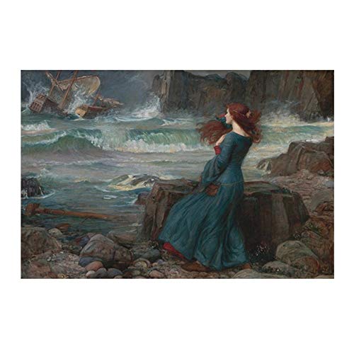 Miranda dans la tempête de John William reproduction huile toile œuvre poétique
