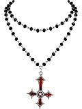 Sacina Gothic Upside Down Cross Necklace, Layered Cross Necklace, Halloween Christmas New Year Jewelry Gift For Women