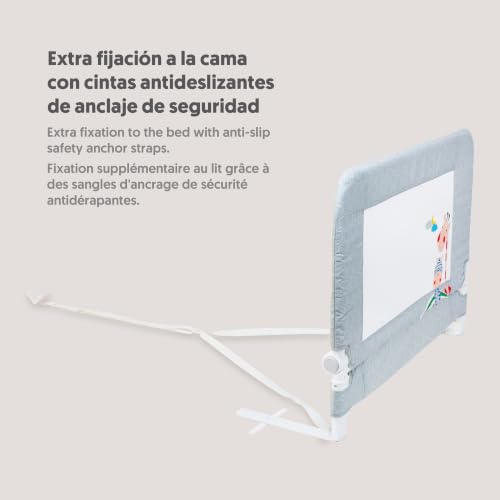 Miniatura 5 de Interbaby Barrera Seguridad Niños Cama Abatible 150 Cm Niños Entre 18 Meses Y 5 Años Barandilla Cama Niño De Fácil Instalación, Seguridad, Compatible Con Camas Nido Jirafa