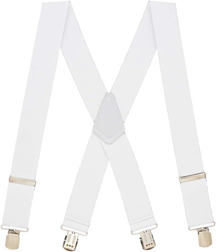 Suspender Store Classic Solid Color Suspenders - 2-Inch Wide - X-Back - Pin Clip - Many Colors & 4 Sizes Includes Big & Tall
