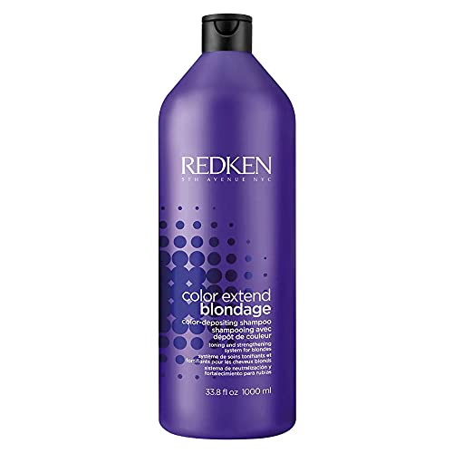 Redken Blondage Color Depositing Purple Shampoo For Blonde Bleached or Highlighted Hair - Neutralizes Brassy Tones With Salicylic Acid 33.8 Fl Oz
