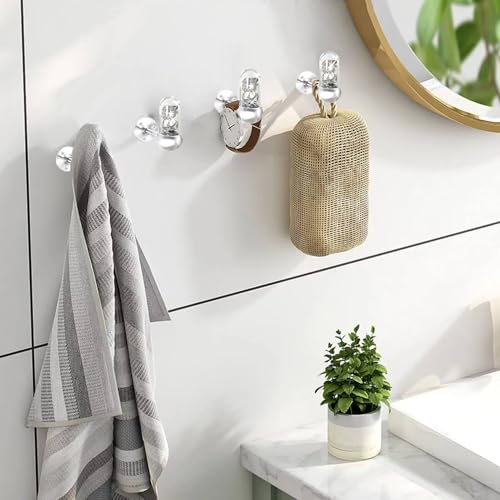 Zolapi HOOKS Bathroom Coat Hook Robe Hook Stainless Steel Heavy Duty Door Hanger Towel Clothes Cabinet,Wall Hook For Bathroom Bedroom，Silver thumb #2