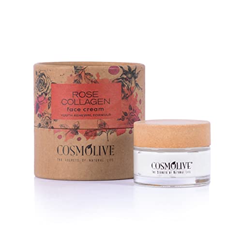 Cosmolive Crema para la Cara Antiedad y Antiarrugas de Agua de Rosas con Colágeno | Ideal para Proteger y Nutrir el Rostro - 50ml Cover