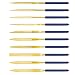 Produktbild Diamant-Nadelfeilen-Set 10-tlg Mini Diamond Files 140 mm Raspeln Werkzeuge für Weichem Metall Holz Stein und Kunststoff - Blau & Gold
