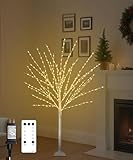 4FT Lighted Birch Tree, Birch Tree with 400 LED Lights, 8 Twinkling Modes and Timer, Dimmable, Light Up Twig Christmas Tree for Indoor Outdoor Home Party Garden Wedding Decorations