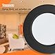 Tomosu LED Einbaustrahler 230V Schwarz, 5W IP44 Spots Deckenleuchte Flach Bad, Rund Ø75-85mm, Einbautiefe 24mm, 450LM LED Spot Warmweiß 2700K-3000K für Badezimmer Wohnzimmer Küche, 10er Set
