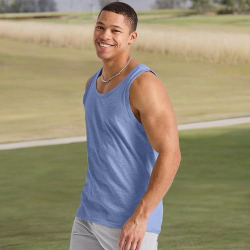 Image of Hanes Mens Originals Tri-Blend Tank Top, Lightweight Tanks for Men, Sleeveless Tank Shirt