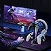 Gaming Headphones Stand with 12 Light Modes - Controller Holder for Desk, RGB Gaming Headset Stand with 2 USB Charging Ports - Supports Data Transfer, Earphone Hanger Accessories for Desktop Gamer