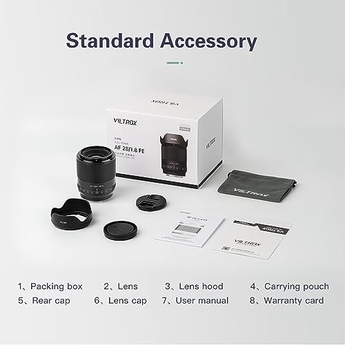 Ficha técnica VILTROX AF 28mm F1.8 FE Lente Gran Angular Fotograma Completo Prime Enfoque Automático para Sony E Mount cámaras A9 A7 II III 7R II III IV 6600 6500 6400 - Fernando Cortés
