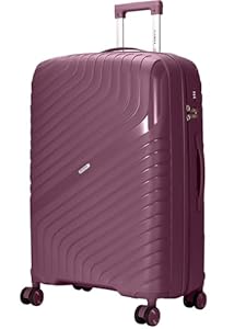 24" Medium Suitcase Luggage Suitcase 4 Wheel Lightweight Medium Size 15kg - 20kg Travel Case Hardshell Polypropylene Check in with Combinaton Lock in Purple