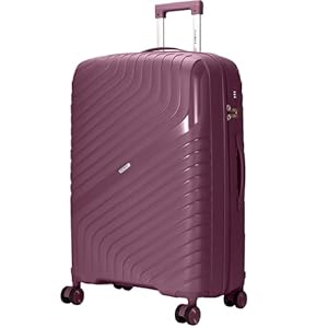 FLYMAX 29″ Large Suitcase Luggage Large Suitcase 4 Wheels Lightweight 20kg – 23kg Hardshell Polypropylene with Combination Lock + Telescopic Handle Travel Case Hard Shell XL 102L Purple