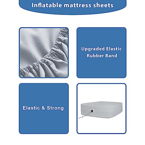 Bedecor AIR MATTRESS SHEETS Bed Sheets For Mattress Cover Removable Bed And Elastic Band Super Soft And Breathable & Deep Up To 21 Inch Light Gray Twin Xl thumb #1