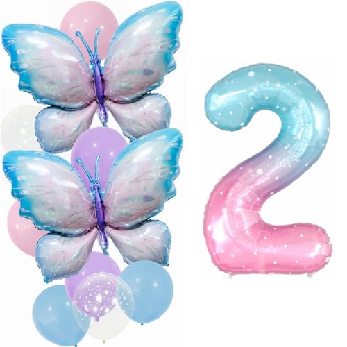 Yunchu Online 2. Geburtstag Dekoration Mädchen - Gradient Schmetterling...