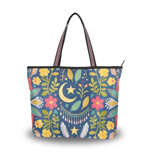 silk fabric zippered straps for handbags stylish handbags for women crossbody for Prom Engagement Cocktail Party Wedding (Glitter Boho Moon) L