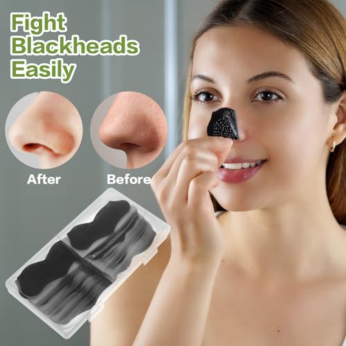 Gjinxi 70 Count Blackhead Pore Strips, Blackhead Removal Pore Strips, Bamboo Charcoal Face Strips, Deep Cleansing Charcoal Strips, Black Head Nose Strips, Black Head Remover for All Skin Types - Thumbnail 4