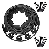 Landscape Edging Kit 33ft No Dig Plastic Garden Edging Border with 30 Spikes Flexible Garden Lawn Ed