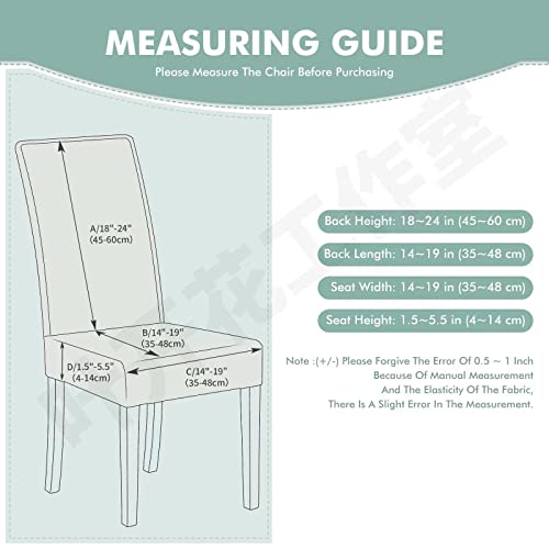 Dasory Water Repellent Dining Room Chair Covers Stretch Spandex Fabric Chair Cover Parsons Chair Slipcover Chair Covers For Dining Room,Set Of 2,Cream #TOP2