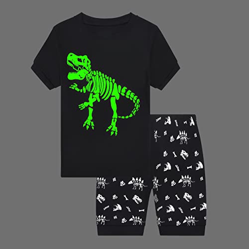 Benaive Boys Summer Pajamas 4 Pieces Boy PJs Short Sleeves Kids Sleepwear 100% Cotton Size 5 — view 2