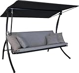 ANGERER Hollywoodschaukel Motion Smart – Schaukel zum Sitzen, Liegen & Entspannen, inkl. Bett-Funktion, einfache Montage, Made in Germany, hochwertiger Stoff, Hellgrau