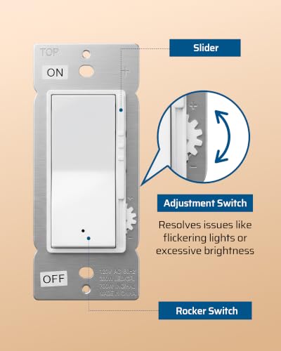 DEWENWILS Dimmer Light Switch, Single Pole/3-Way Slide Dimmer Light Switch - image 7