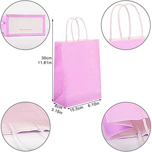 Larcenciel 12 Pcs Gift Bags With Tissue Paper, 6 Colors Paper With Handles, Rainbow Party Favor Candy Treat Goodie for Party, Gift Wraps, Birthday, Wedding, Baby Shower (Small) - Thumbnail 5