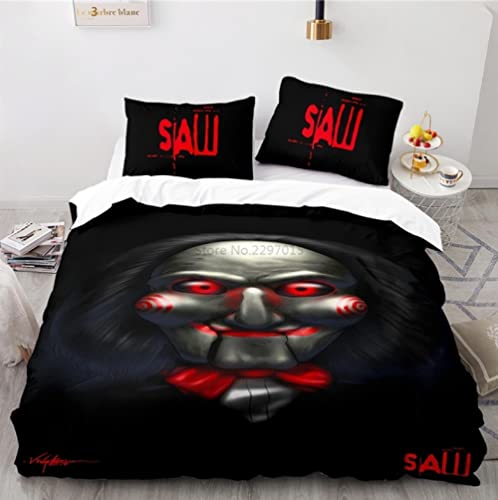 Juego De Ropa De Cama 3D De Sierra De Película De Terror Juegos De Fundas De Edredón con Fundas De Almohada Textiles para El Hogar Tamaño Doble Queen King para Decoración De Dormitorio 240 * 260cm