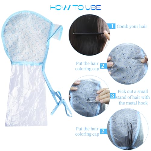 LLMSIX Kit de tingimento de cabelo com 27 peças, tampa reutilizável para realce de cabelo, touca de