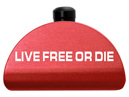 NDZ Performance Aluminum Grip Plug for Glock Gen 1-3 G17 G19 G20 G21 G22 G23 G24 G31 G32 G34 G35 – 6061-T6 Anodized with Custom Laser Engraving – Red Finish – Live Free Or Die 1 Line Text