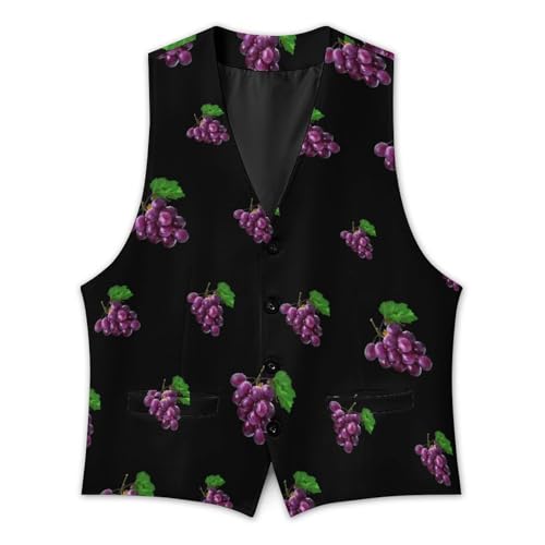 Purple Grape Fruit Men's Suit Vest Casual Formal Dress Vests Business Waistcoat3