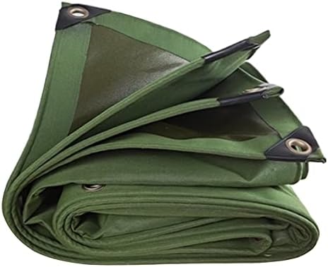 Green Tarpaulin,Heavy Duty Waterproof Canvas Tarp Cover Sheet, 0.75mm Thick Canopy Tent, Premium Quality Cover Made of 600 gram/Square metre Tarpaulin (Size : 1x1m)