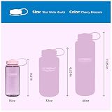 Nalgene Sustain Butelka na wodę z tritanu, bez BPA, wykonana z materiału pochodzącego w 50% z tworzywa sztucznego, 470 ml, szeroki otwór, kwiat wiśni
