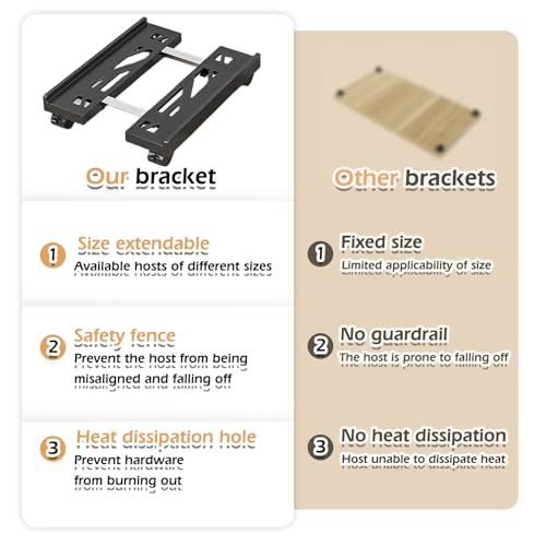 Sporgo Soporte Ajustable para PC Debajo del Escritorio - Universal para CPU Con 4 Ruedas (2 Con Bloqueo) - Para Carcasa de Ordenador - imagen 4