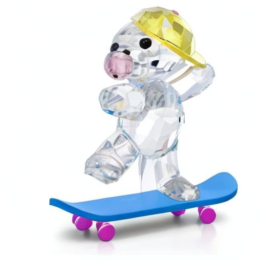 Amazon.com: Swarovski Kris Bear Skaterbear Figurine, Clear, Pink