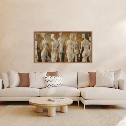 Image of CHDITB 3D Textured Abstract Figure Wall Art, Neutral Human Silhouette Decor