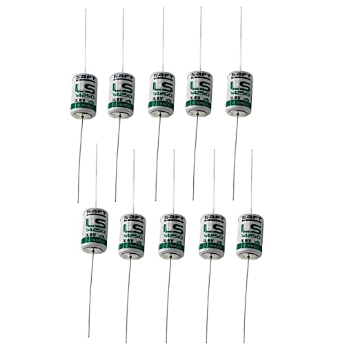10X Saft Ls14250Ax 1/2Aa Axial 3.6V Lithium Battery For Fleet Monitoring, Tracking Devices For Hunting Dogs, Carbon Monoxide Detectors, Intrusion Sensors Mfg Pn: 700053 Nsn: 6135-01-669-4691 #TOP19