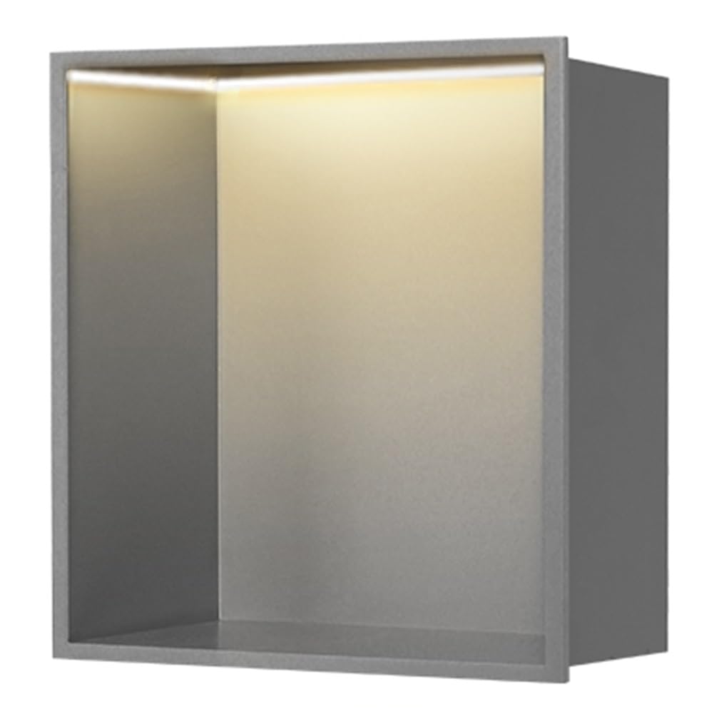 QUSYZD Stainless Steel Shower Nich, Waterproof Storage Bathroom Wall Insert Shelves, Recessed Shower Niche for Living Room Kitchen Bedroom Bathroom,Gold-90x28x12,Red-32x32x12.5cm/1.04x1.04x0.41ft