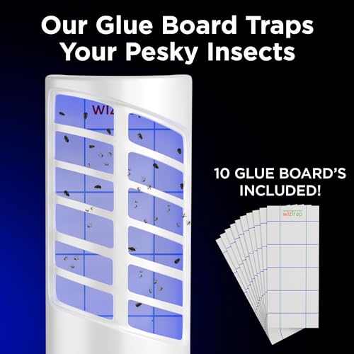 WizTrap Pacote Com 2 Armadilhas Para Moscas Ambientes Internos, 21 Lâmpadas Led Uv, 20 Recargas De P